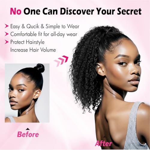 16-Inch Kinky Straight Drawstring Ponytail Extension - Yaki Wave