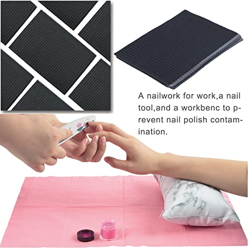 Disposable Black Nail Art Table Towels Mat 13x17 Waterproof 125PCS