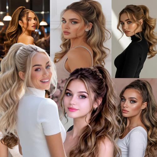 30-Inch Wavy Ponytail Extension with Claw Clip - Synthetic Hairpiece