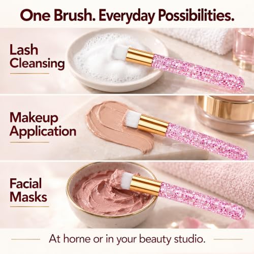 TUZAZO 20 Pink Lash Brush & 20 Travel Tubes Set for Eyelash Extension Care