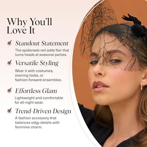 Spiderweb Veil Headband - Black Statement Hair Accessory