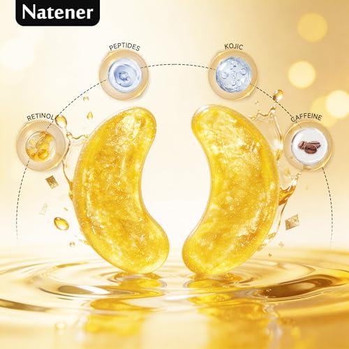 Natener 30 Pairs Gold Under Eye Patches - Brighten, Firm & Hydrate