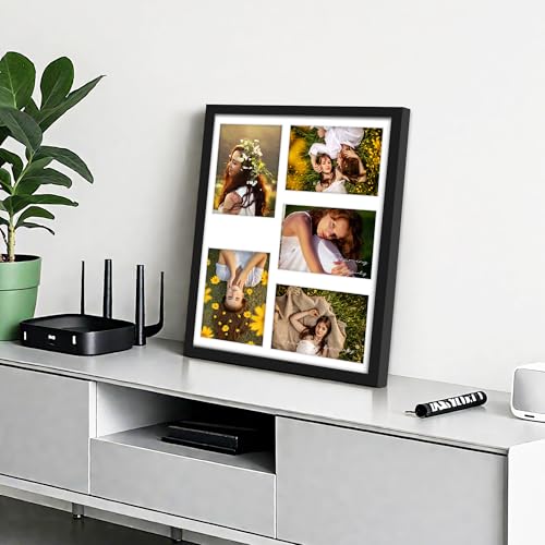 DUENPY 13x16 Collage Frame for 5 Photos - Black Wall Display