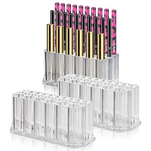 Foraineam 3-Pack Acrylic Makeup Organizer for Eyeliner, Lip Liner, and Brushes