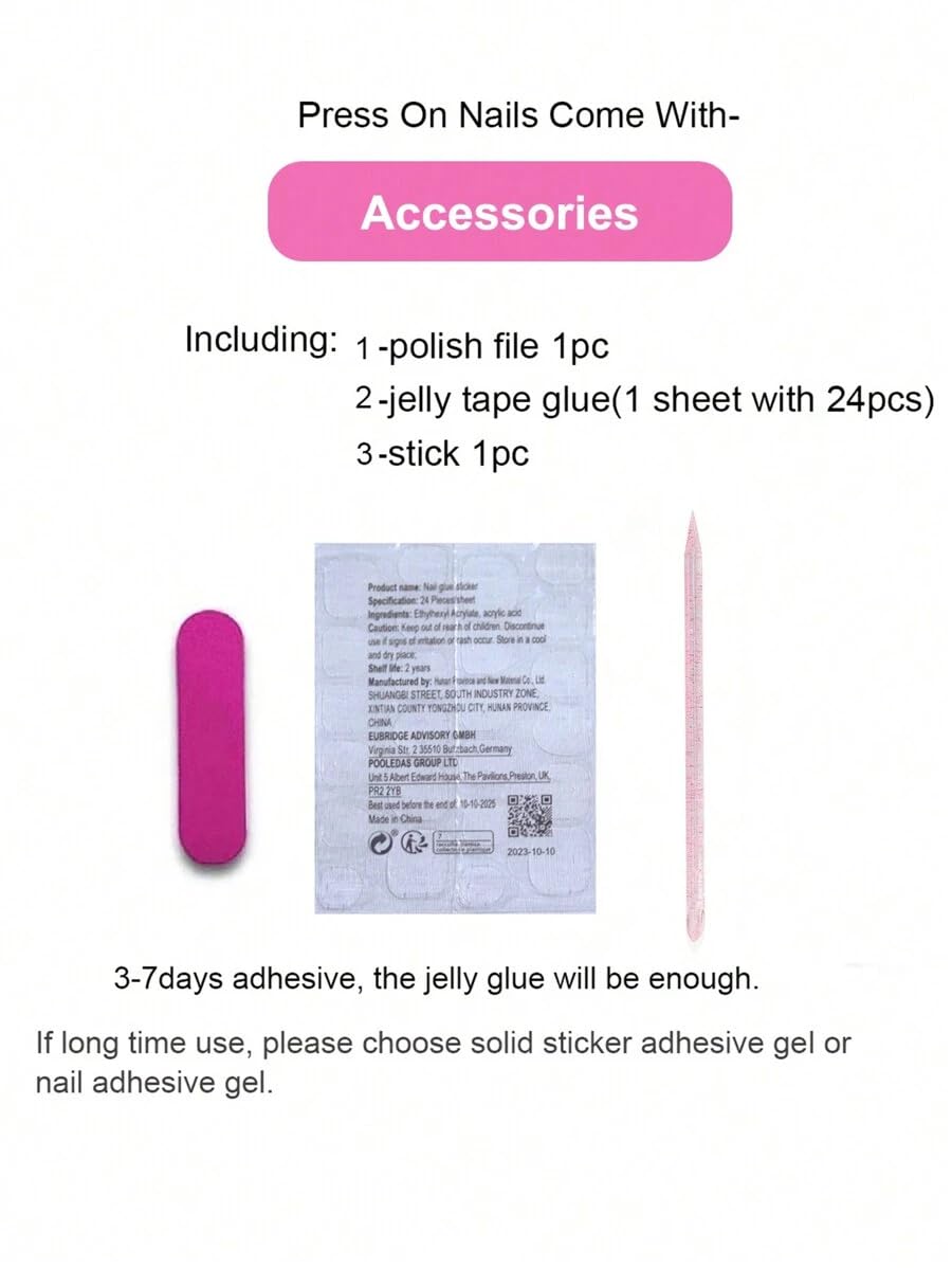 Handmade Press On Nails - Nude Pink Glitter French Tips | 10 Pcs Reusable & Easy to Apply