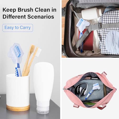 4-Pack Portable Denture Brush Covers with Ventilation Holes