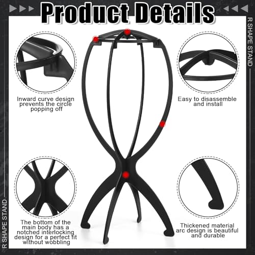 ProSuites Wig Stand Set with Dust Bags - 2 Pack Portable Wig Holders