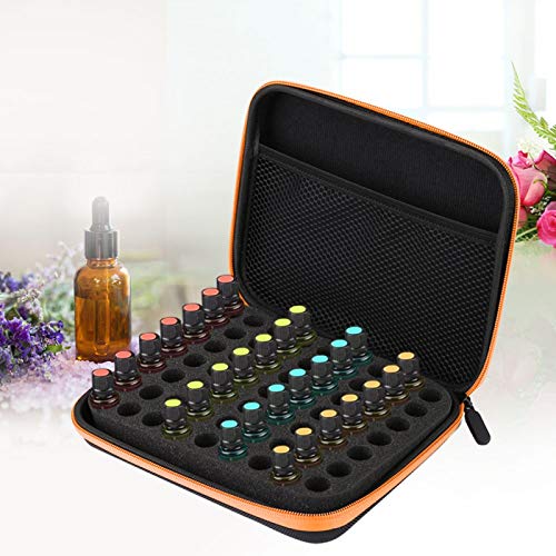 Essential Oil Carrying Case - 63-Slot Hard EVA Storage Organizer (Orange)