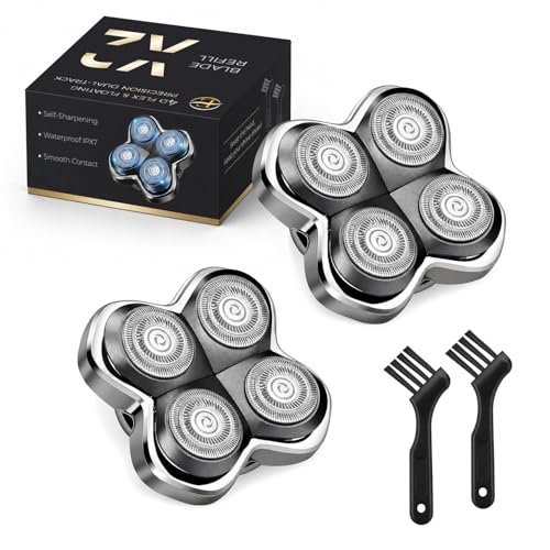 E-Hunter 2 Pack Pro 4 Shaver Replacement Heads for Skull Shaver Models