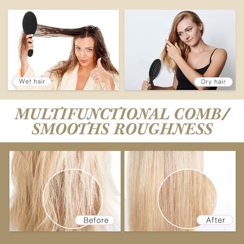 Nuenen 6-Pack Wet Detangling Hair Brushes with Soft Bristles, Travel-Friendly