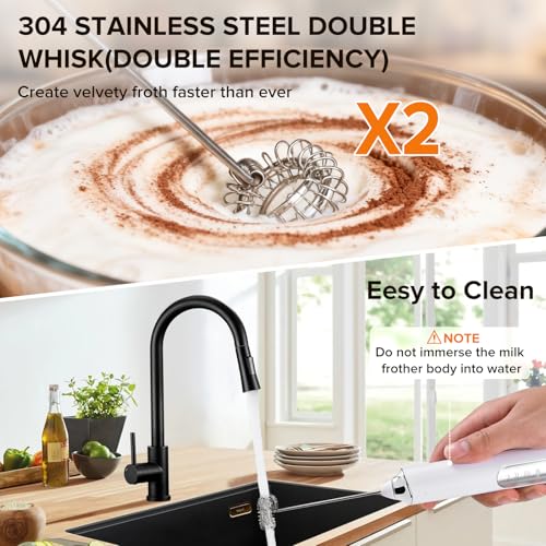 Handheld Rechargeable Milk Frother for Lattes & Matcha - USB-C