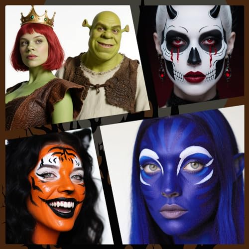 YBUETE Professional Face and Body Paint Stick Set for Halloween Cosplay