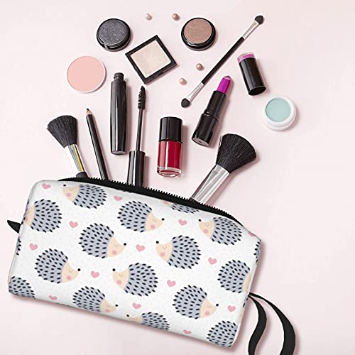 Cute Hedgehog Travel Makeup Bag Cosmetic Organizer with Zipper Pouch