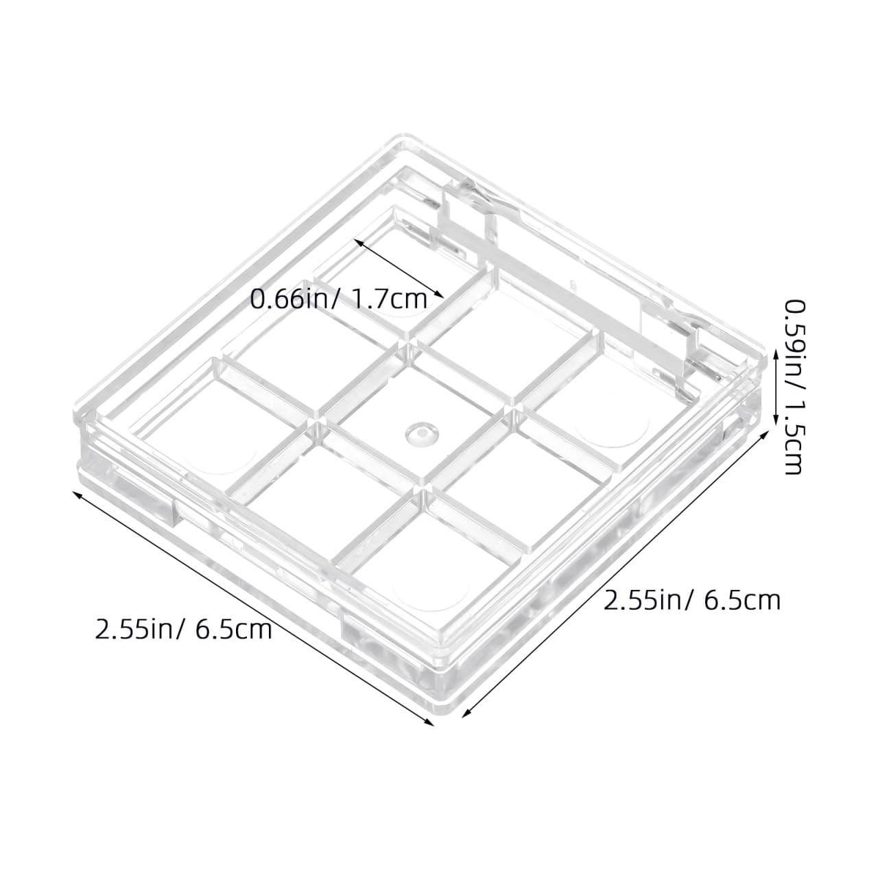 TOYANDONA 2pcs Empty Makeup Palette for Depotting: Clear 9-grid Empty Lipstick Palette Case Portable Makeup Organizer Depotting Cases for Blush Highlighters Eyeshadow