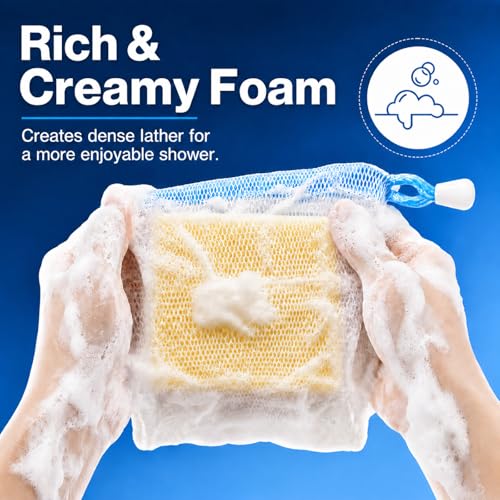 Lagincig Mesh Soap Bag Pack of 20 - Travel & Shower Foam Pouches with Drawstring