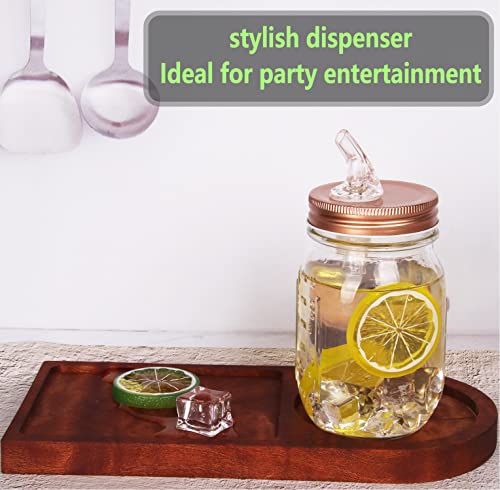 Mason Jar Pour Spout Set - 70mm Leak-Proof Dispenser with Caps