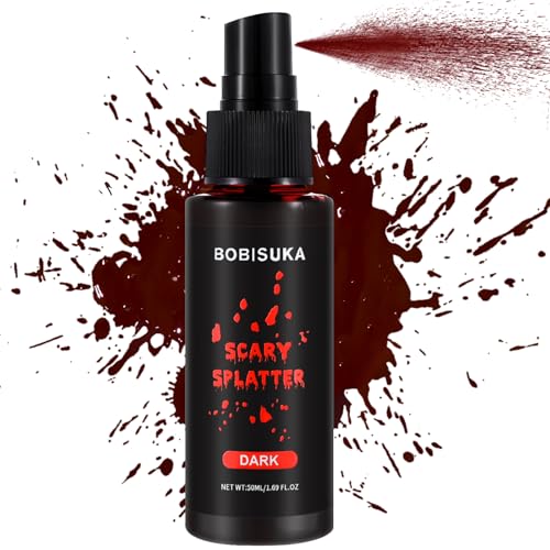 BOBISUKA Dark Fake Blood Spray 50ml Washable SFX Makeup for Halloween & Cosplay