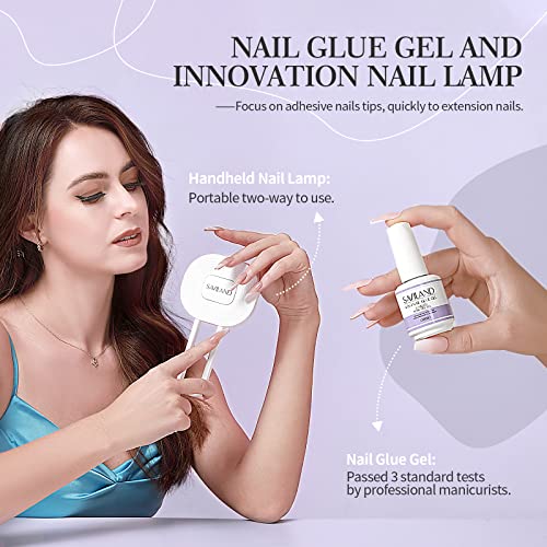 SAVILAND UV Nail Glue Kit with Foldable UV Lamp for DIY Gel Extensions & Manicure Art