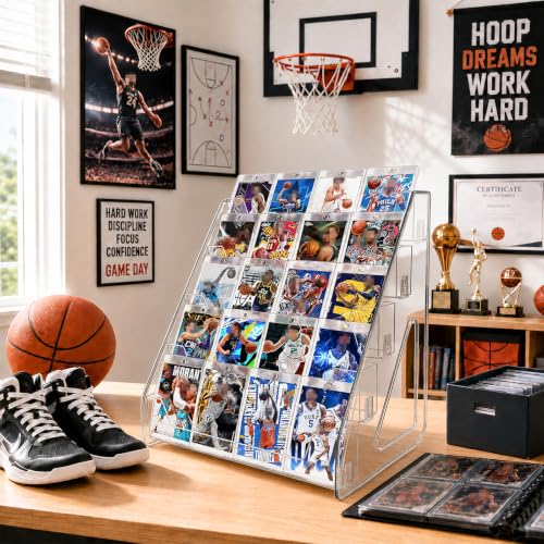 5-Tier Acrylic Trading Card Display Stand for SGC/BGS/PSA Slabs