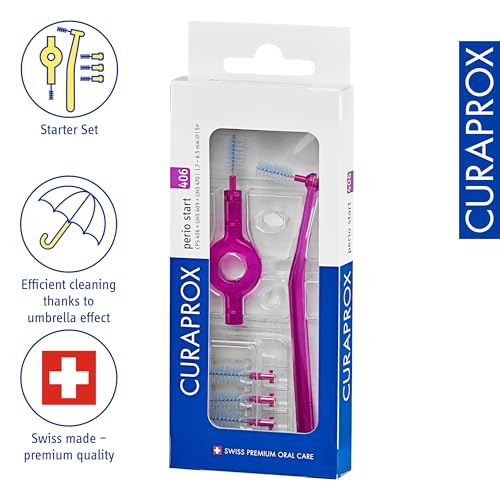Curaprox CPS Perio 406 Interdental Brush Set - 5 Brushes + 2 Holders