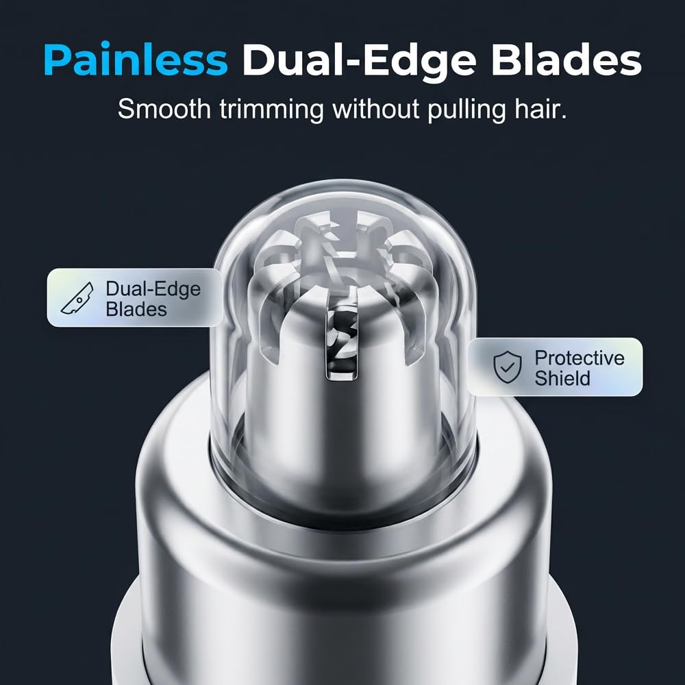 SENOY Nose Hair Trimmer for Men, 2026 New Electric Ear and Nose Hair Trimmer with LED Display, Type-C Rechargeable Mens Nose Hair Trimmer, Great Gifts for Elder, Dad (Mix-2PCS)