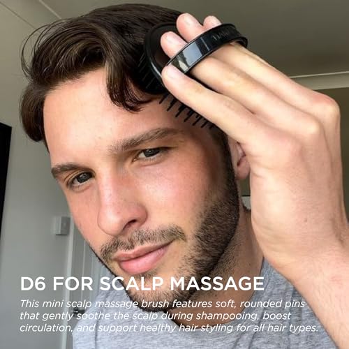 Denman D6 Detangle Hair Brush for Curly Hair - Black Scalp Massager