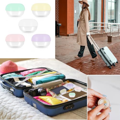 Travel Containers Set - 5 Pcs 10ml Jars for Creams & Lotions