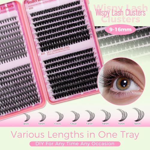 Lash Clusters Kit for Beginners Eyelash Clusters Kit Lashes Clusters Kit Cluster Lashes Pesta?as Postizas Naturales with Lash Bond&Seal,Lash Tweezers,Brush RITALASH(640pcs 20D+40D+60D+80D Kit,9-16mm)