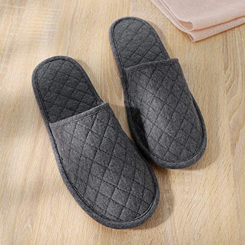 Ibluelover Portable Travel Spa Slippers Grey - Foldable Closed Toe with Non-Slip Sole