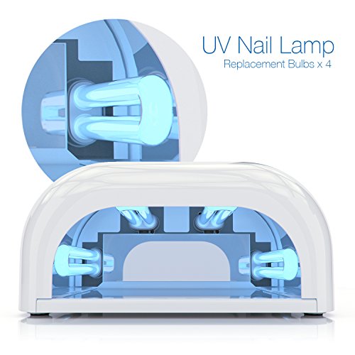 NailStar 9W U-Shaped UV Replacement Bulbs for Nail Lamp (4 Pack)