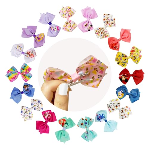Disney 100th Anniversary Hair Accessory Set - 18pc Bow Clips for Girls