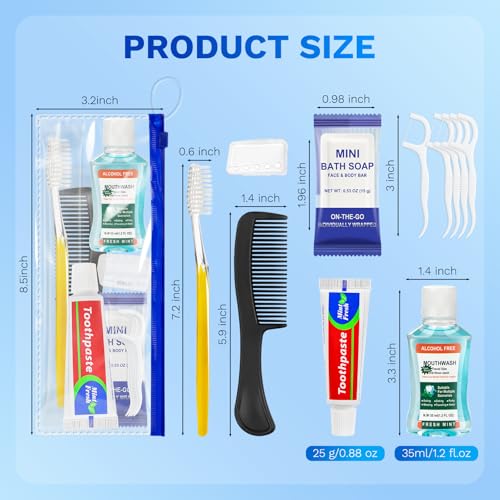 10 Pack Travel Hygiene Kit - Portable Toiletry Set for Personal Care