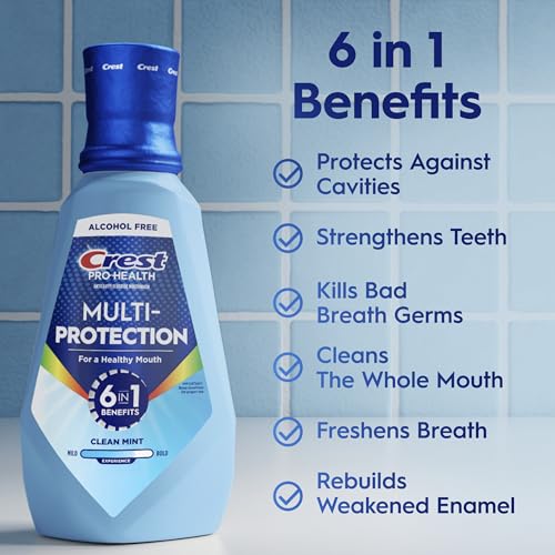Crest Pro-Health Advanced Mouthwash, 1L, Alcohol-Free, 6-in-1 Benefits