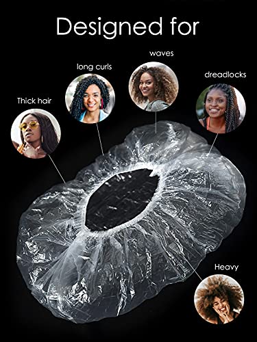 30 Pcs Extra Large Disposable Shower Cap for Long Braids - Waterproof