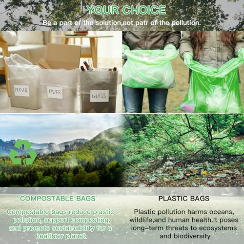 Inwaysin 3 Gallon Biodegradable Trash Bags - Strong & Unscented, 100 Count