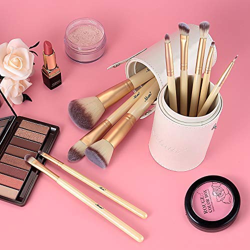 Matto 10-Piece Makeup Brush Set with Holder for Face & Eye Makeup