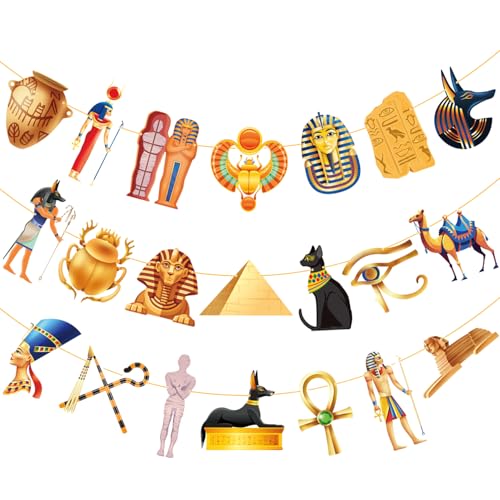 Ancient Egyptian Party Banners - Set of 3 Cutouts for Themed Events