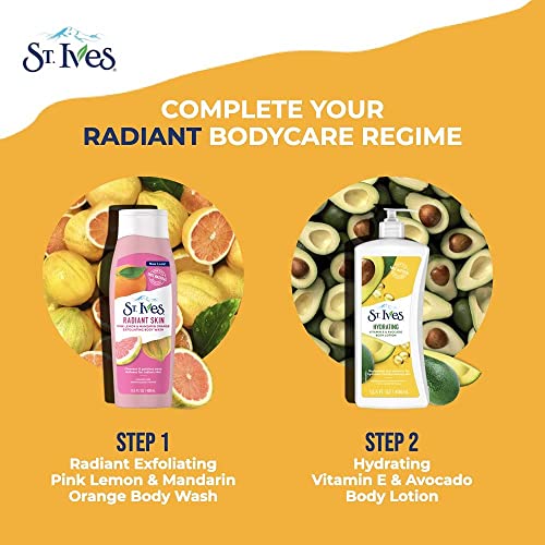 St Ives Daily Hydrating Body Lotion 21 Fl Oz (2 Pack) - Vitamin E & Avocado