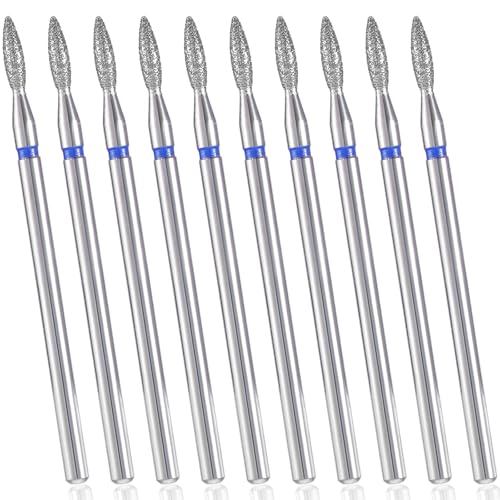 Blue Flame Nail Drill Bits Set - 10 Pcs Professional Cuticle & Nail Removal Tools