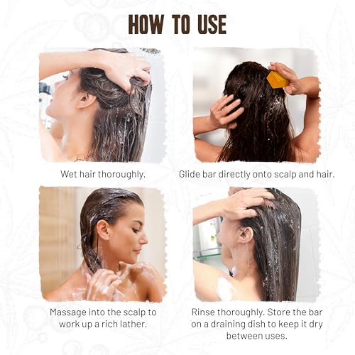 Herbishh Castor Oil Shampoo Bar - Volumizing Solid Soap for Thinning Hair