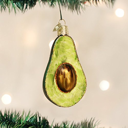 Old World Christmas Handcrafted Avocado Glass Ornament