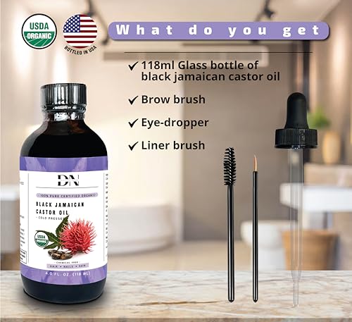 Organic Jamaican Black Castor Oil - Cold-Pressed & Hexane-Free (4 Fl Oz)