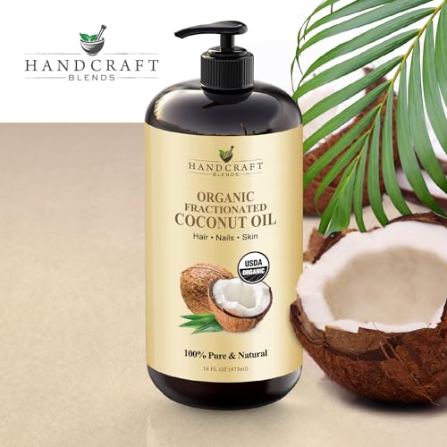 Handcraft Blends Organic Fractionated Coconut Oil - 100% Pure Carrier Oil, 16oz