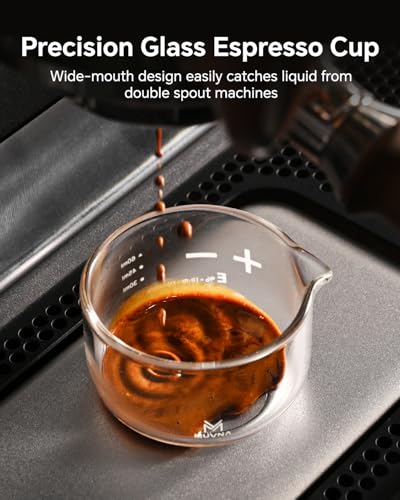 MUVNA Espresso Shot Glass with V-Spout - 60ml/2oz Precision Measuring