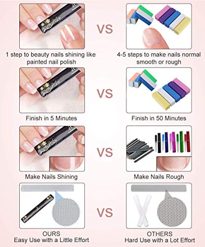 Nano Glass Nail File Set with Case and Buffer for Natural & Acrylic Nails