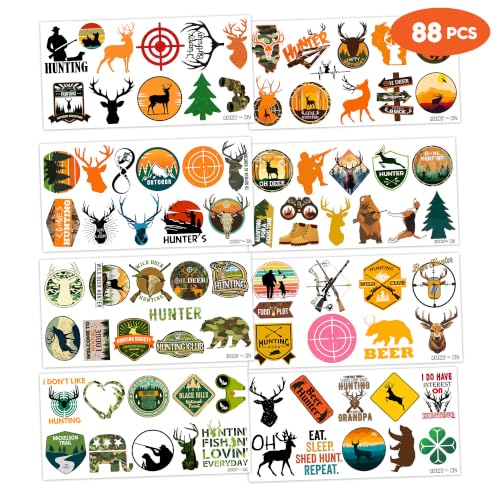 88PCS Kids Hunting Temporary Tattoos Camo & Oh Deer Party Favors
