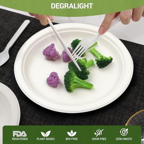 Degralight 100% Compostable CPLA Knives - 200 Pack, Durable & Eco-Friendly