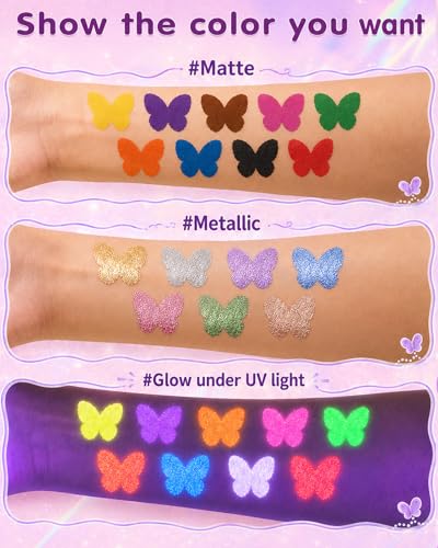 Lictin Multicolor 16PCS Temporary Tattoo Markers Skin & Paper Safe
