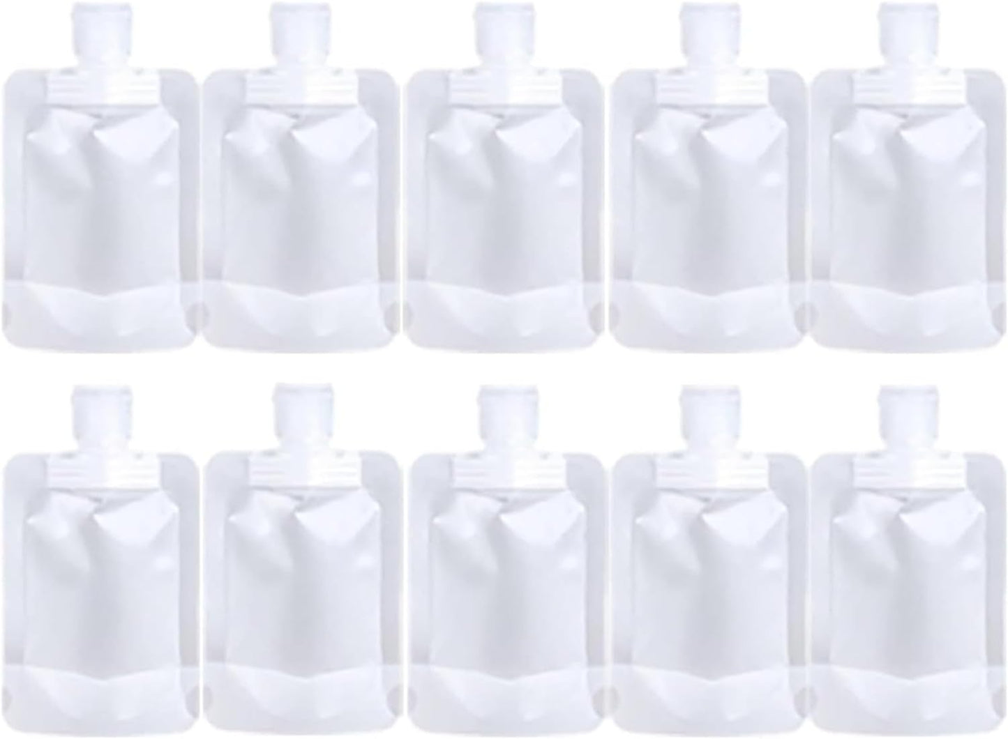 Zomrpir 10Pcs Travel Pouches For Toiletries, 2026 Portable Travel Fluid Makeup Packing Bag, Stand Up Pouch, Refillable Clear Travel Containers for Shampoo Conditioner Lotion Soap Liquids (10Pcs 30ML)