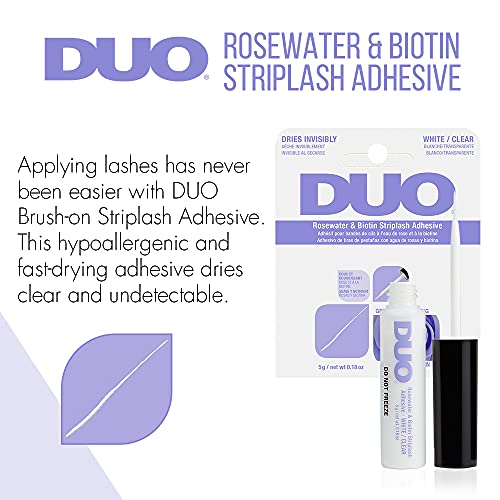 DUO Rosewater & Biotin Clear Strip Lash Adhesive 2-Pack 0.18 oz - Sensitive, Long-Lasting